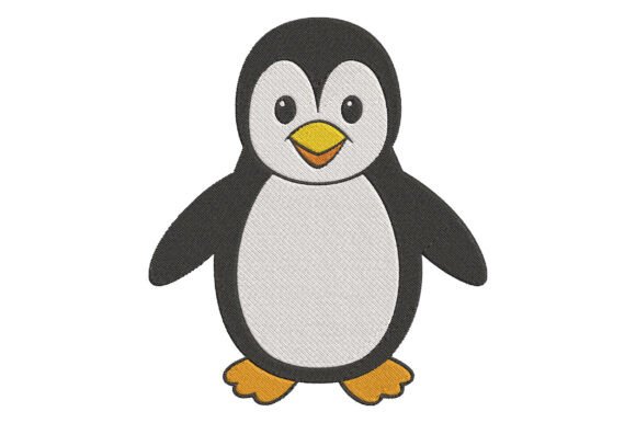 Adorable Cute Penguin Embroidery Design
