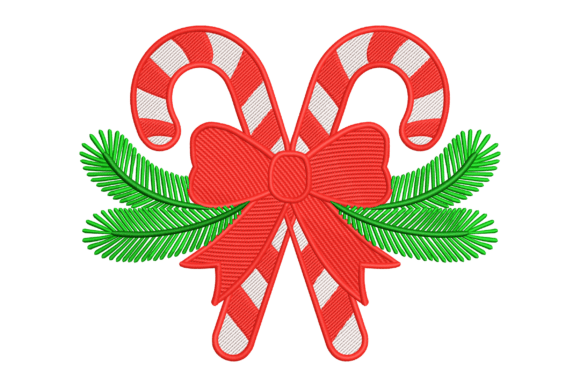 Candy Cane Bow: A Festive Embroidery Design