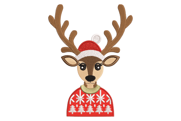 Charming Reindeer Sweater for Festive Embroidery