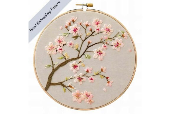 Cherry Blossom Branch: A Delicate Seasonal Embroidery