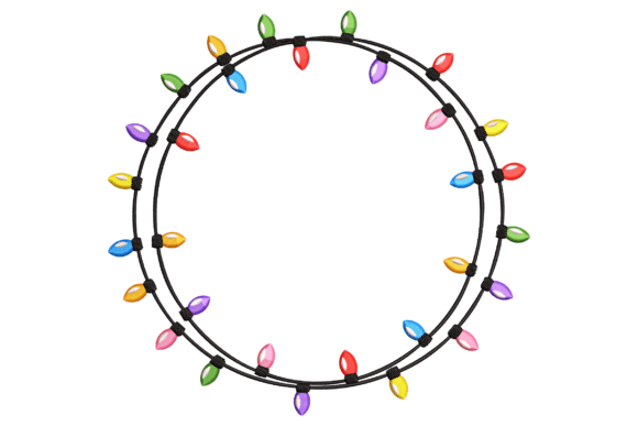 Christmas Light Circle: A Festive Embroidery Design
