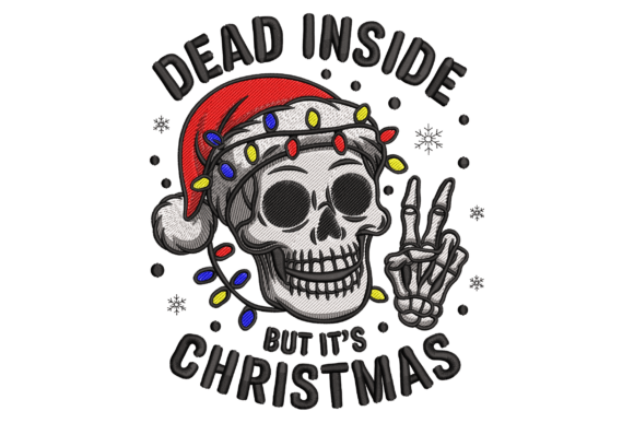 Christmas Skeleton: A Spooky Yet Festive Embroidery Design