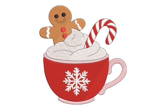 Cookie Candy Cane: A Charming Christmas Embroidery Design