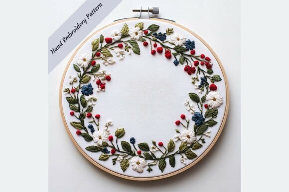 Elegant Hand Embroidery Floral Wedding Wreath