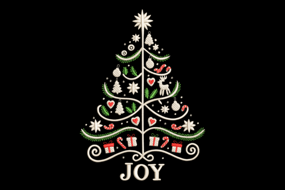 Elegant Star Topper Tree for Festive Embroidery