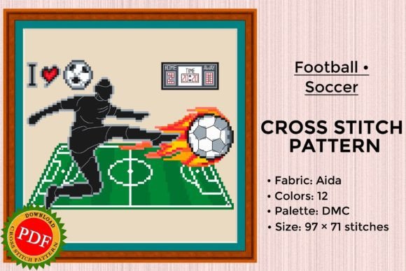 Football Cross Stitch Pattern for Holiday Gifts