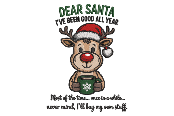 Funny Christmas Reindeer: A Festive Embroidery Delight
