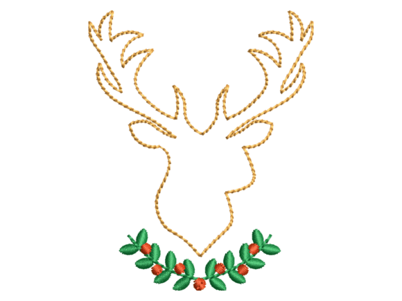 Minimal Deer Antler Embroidery: A Festive Touch