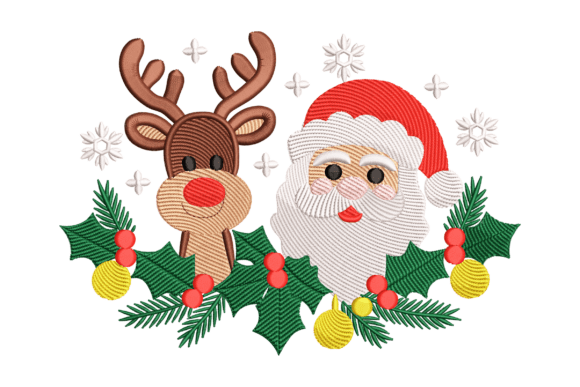Santa and Reindeer: A Charming Addition for Business Merch