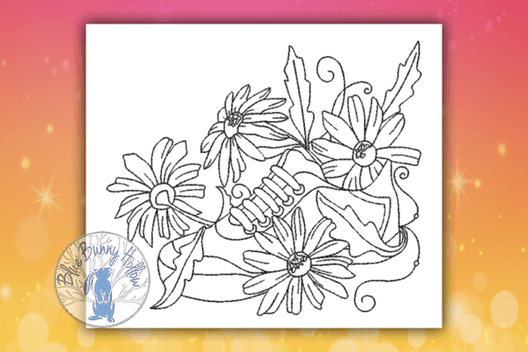 Spring Sneaker 5: A Charming Redwork Embroidery Design
